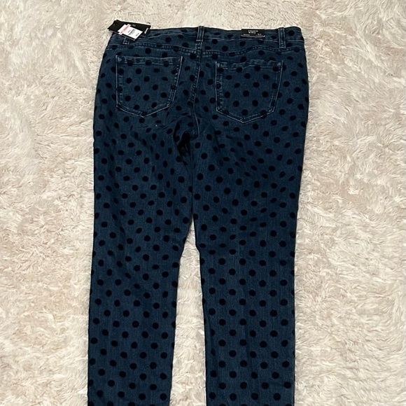 Crown & Ivy Womens Blue Skinny Jeans 10R with Polka Dot embellishments - Picture 4 of 15